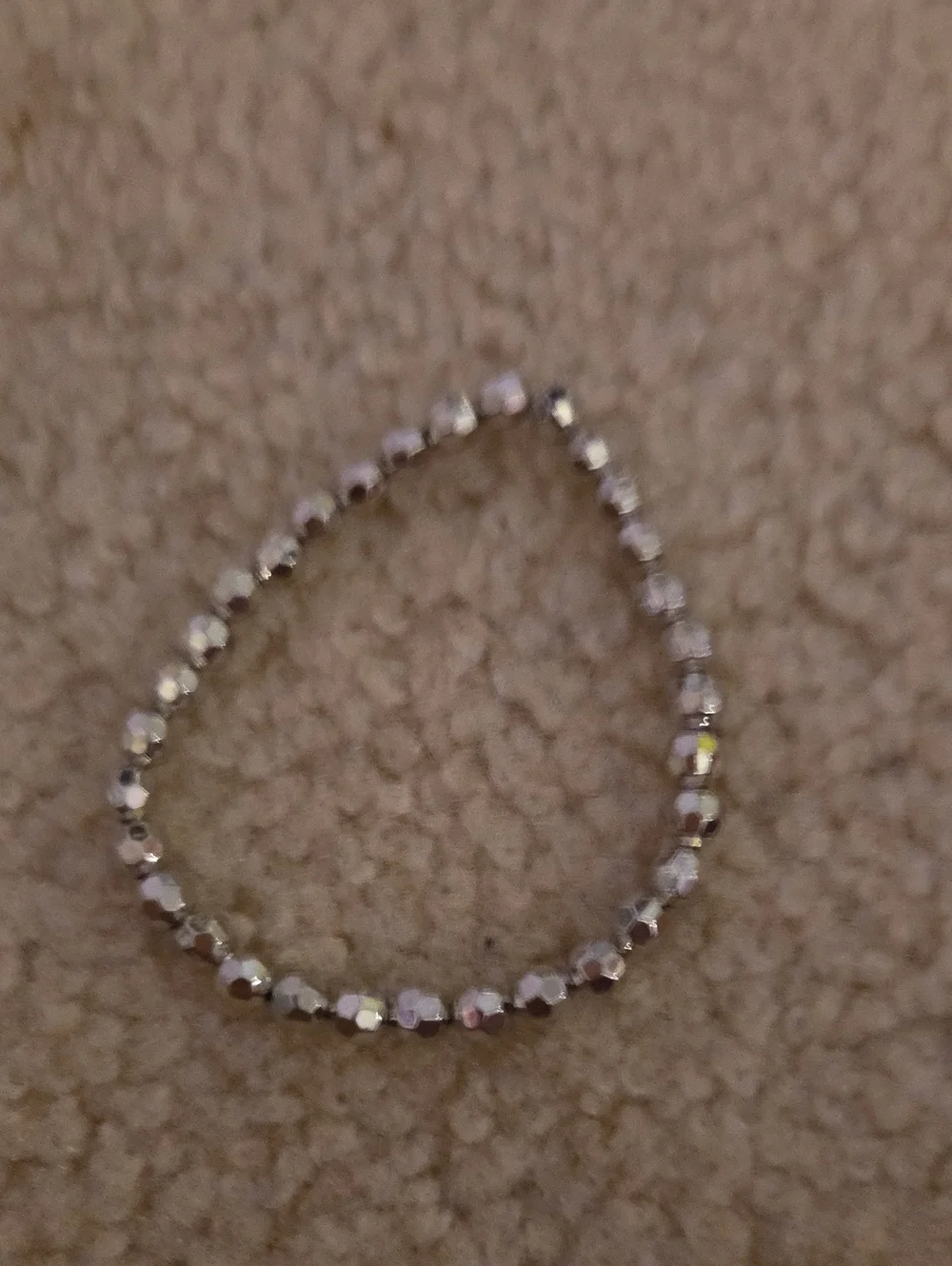 Silver Beaded Stretch Bracelet - Women Jewelry